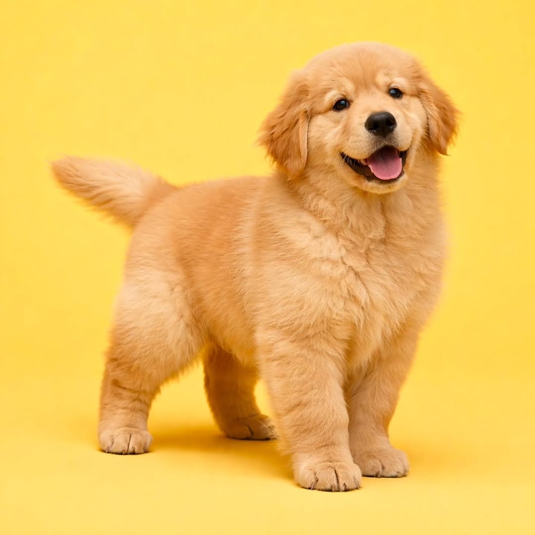Golden Retriever puppy outdoors